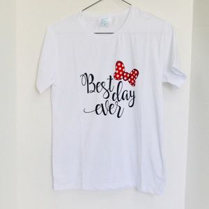 NWT Minnie Mouse “Best Day Ever” White T-Shirt